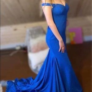 Prom dress and bouquet